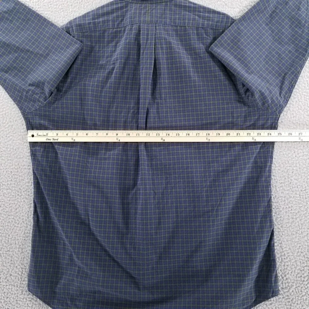Ralph Lauren Shirt Mens XL Navy Plaid Classic Fit Button Down Cotton Stretch